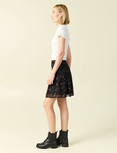 Jupe avec doublure noir femme