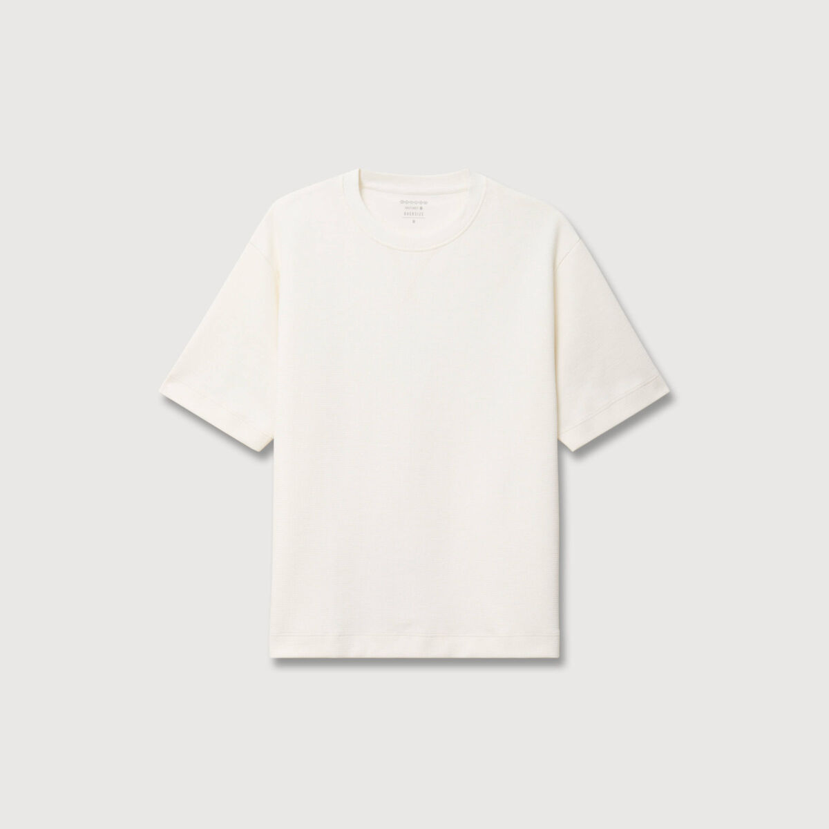 T-shirt ample col rond manches courtes ecru homme