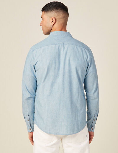 Chemise en jean bleu clair homme