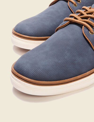 Tennis plates à lacets bleu foncé homme