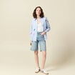 Chemise manches longues bleu femme