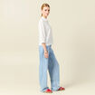 Polo manches 3/4 ecru femme