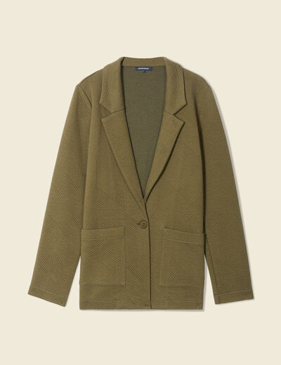 Gilet manches longues vert kaki femme