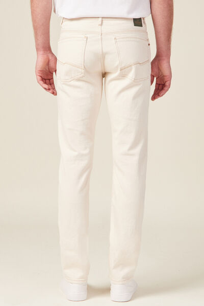 Jeans straight 5 poches ecru homme