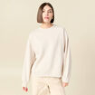 Sweat droit manches longues beige femme