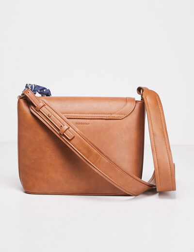 Sac besace avec foulards marron femme