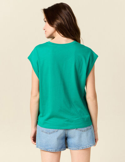 T-shirt éco-responsable vert turquoise femme