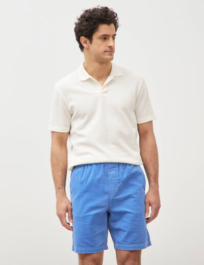 Bermuda en velours bleu violet homme