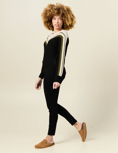 Pull manches longues ecru femme