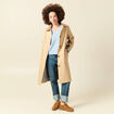 Pull col v manches 3/4 bleu ciel femme