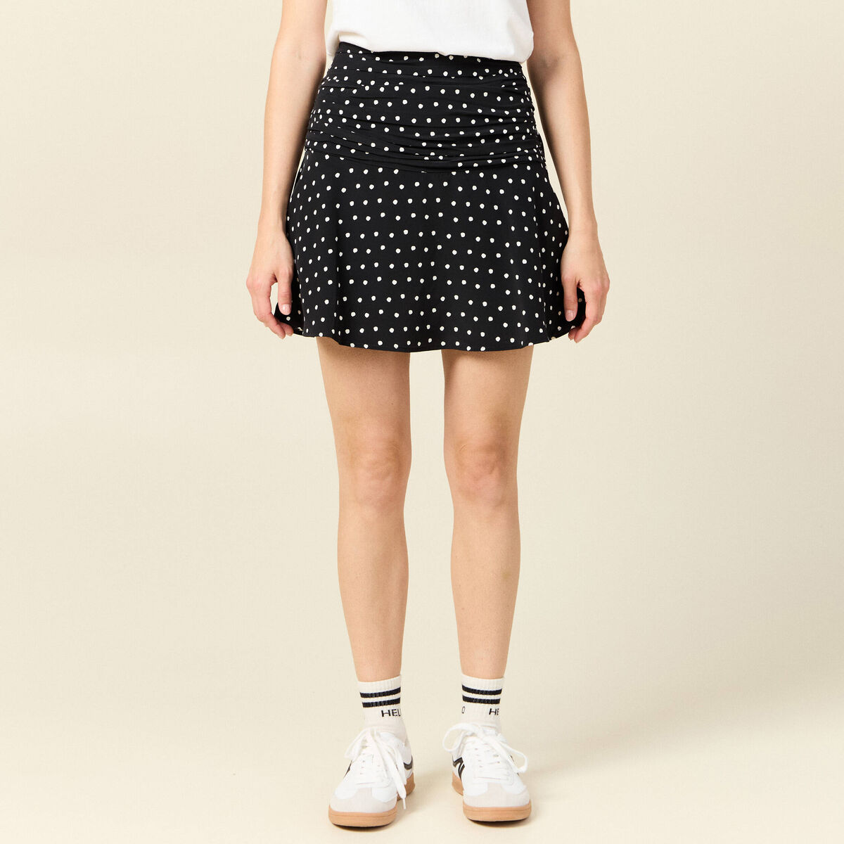 Jupe-short droite noir femme