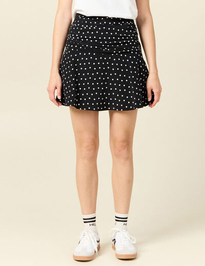 Jupe-short droite noir femme