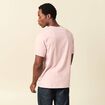 T-shirt col rond manches courtes brod&eacute; rose pastel homme