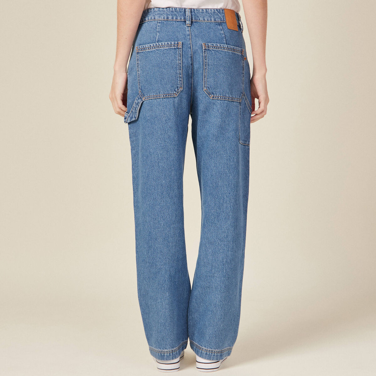 Jeans slouchy taille haute denim stone femme