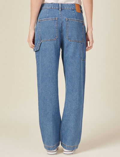 Jeans slouchy taille haute denim stone femme