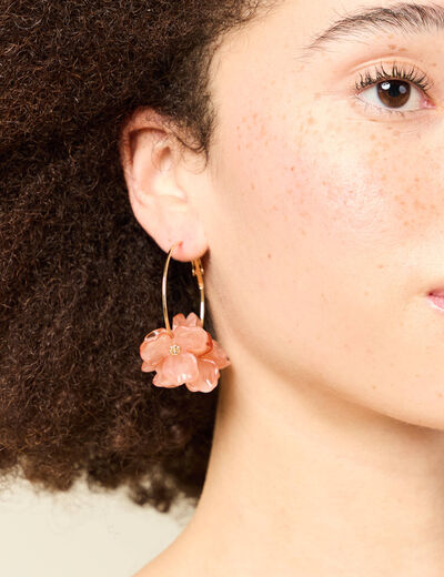 Boucles d'oreilles cr&eacute;oles rouge fonc&eacute; femme