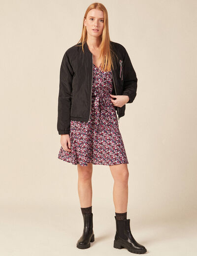 Robe évasée éco-responsable noir femme