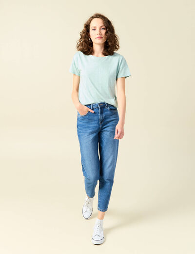 T-shirt manches courtes vert clair femme