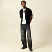 Chemise manches courtes col polo noir homme