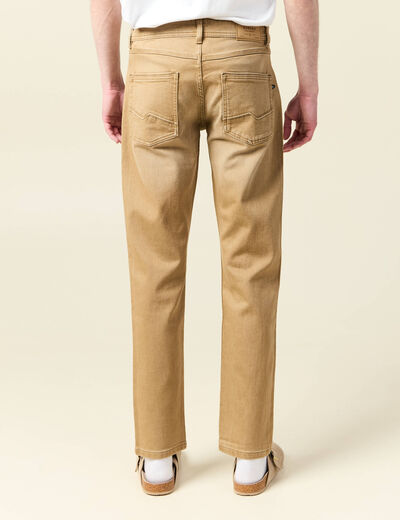 Jeans straight longueur 32 denim camel homme