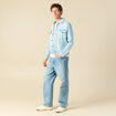T-shirt cintr&eacute; en coton manches longues ecru homme
