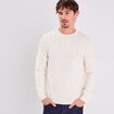 Pull manches longues torsades ecru homme