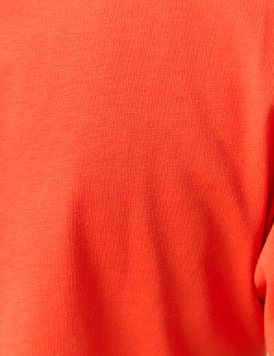 T-shirt manches courtes noeud orange femme