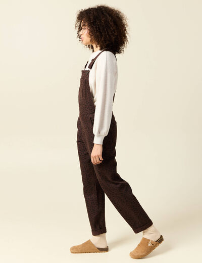 Salopette en jeans marron cognac femme