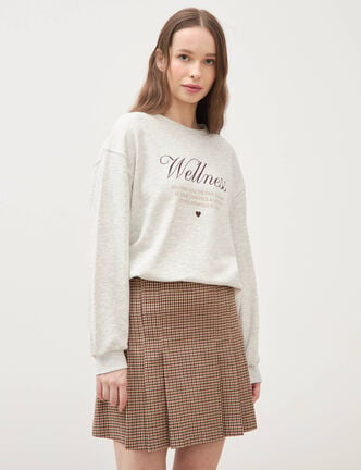Mini-jupe doubl&eacute;e ficelle femme