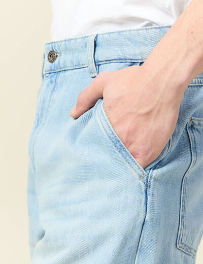 Jeans chino relax denim bleach homme