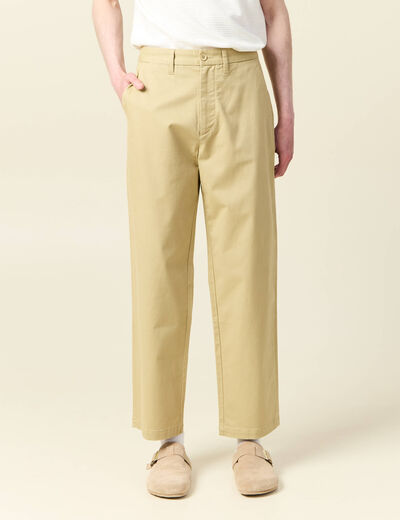 Chino coupe straight beige homme