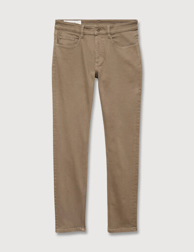 Jeans slim 5 poches sable homme