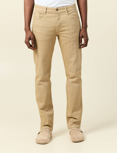 Jeans éco-responsable regular denim beige homme