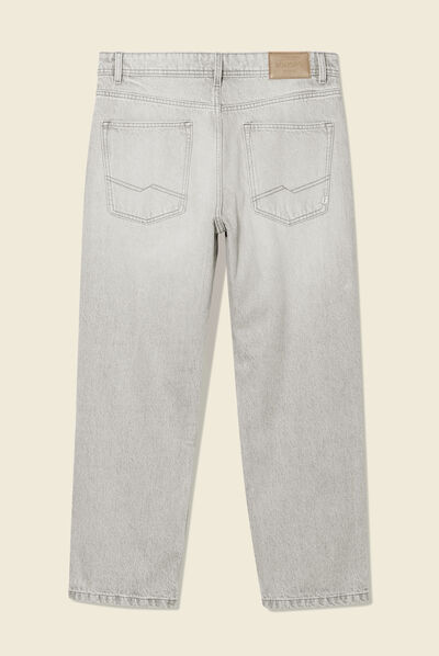 Jeans relaxed 5 poches denim snow gris homme