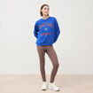 Sweat droit manches longues bleu electrique femme