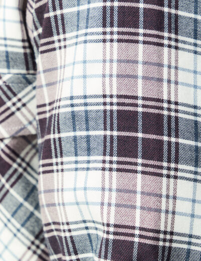 Chemise &agrave; carreaux manches longues ecru homme