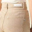 Jeans slouchy taille haute en coton beige femme