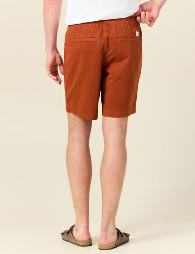 Bermuda droit à coulisse marron cognac homme