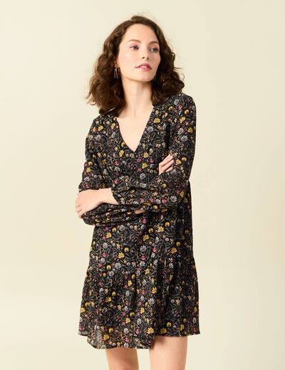 Robe évasée éco-responsable multicolore femme
