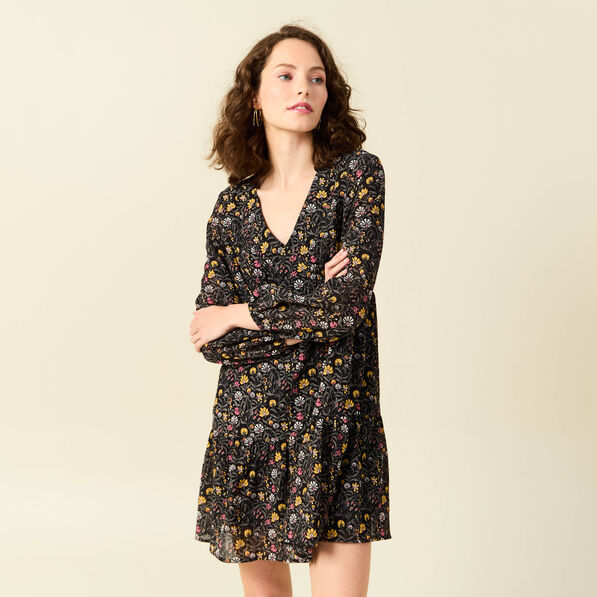 Robe évasée éco-responsable multicolore femme