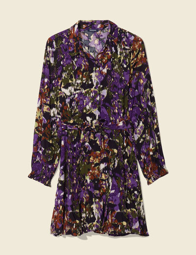 Robe patineuse ceinturée noir femme