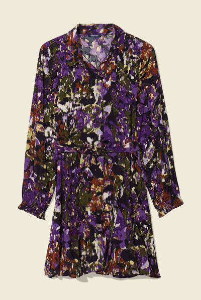Robe patineuse ceinturée noir femme