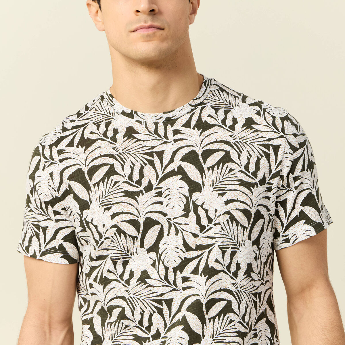 T-shirt manches courtes vert kaki homme