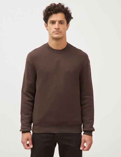 Sweat manches longues marron homme