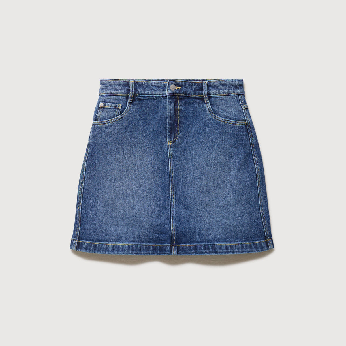 Mini-jupe en jeans bleu gris femme