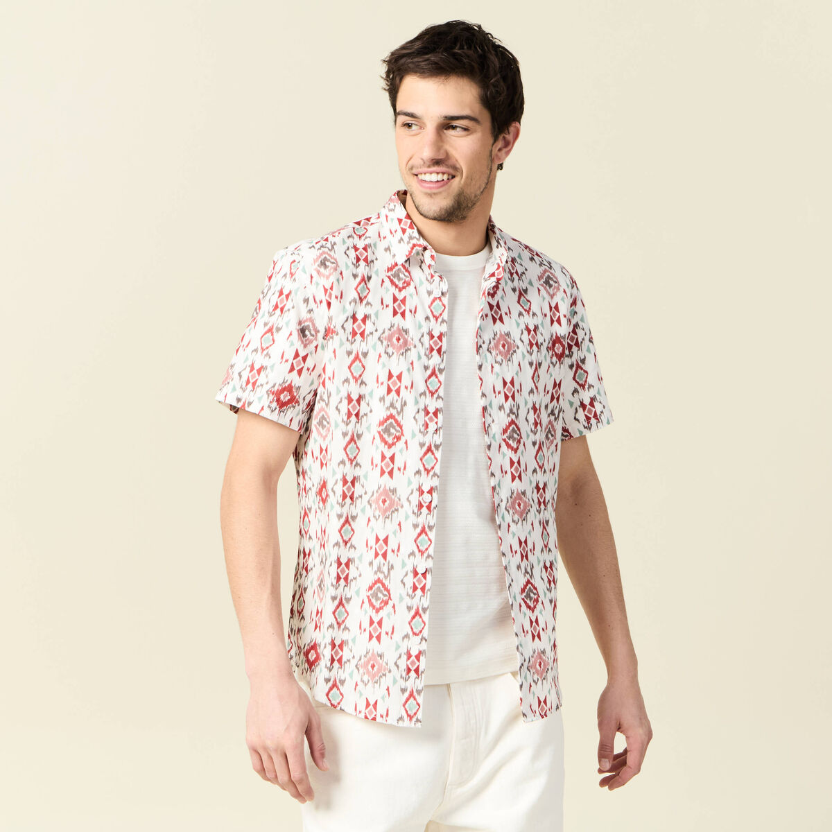 Chemise manches courtes multicolore homme