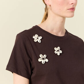 T-shirt éco-responsable marron femme