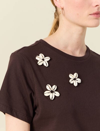T-shirt éco-responsable marron femme