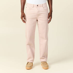 Jeans relax 5 poches rose homme