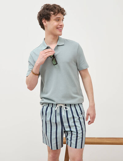 Polo col polo manches courtes vert clair homme